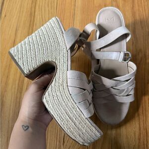 Marc Fisher Ltd | Oaten Ankle Strap Espadrille Platform Wedge Sandals